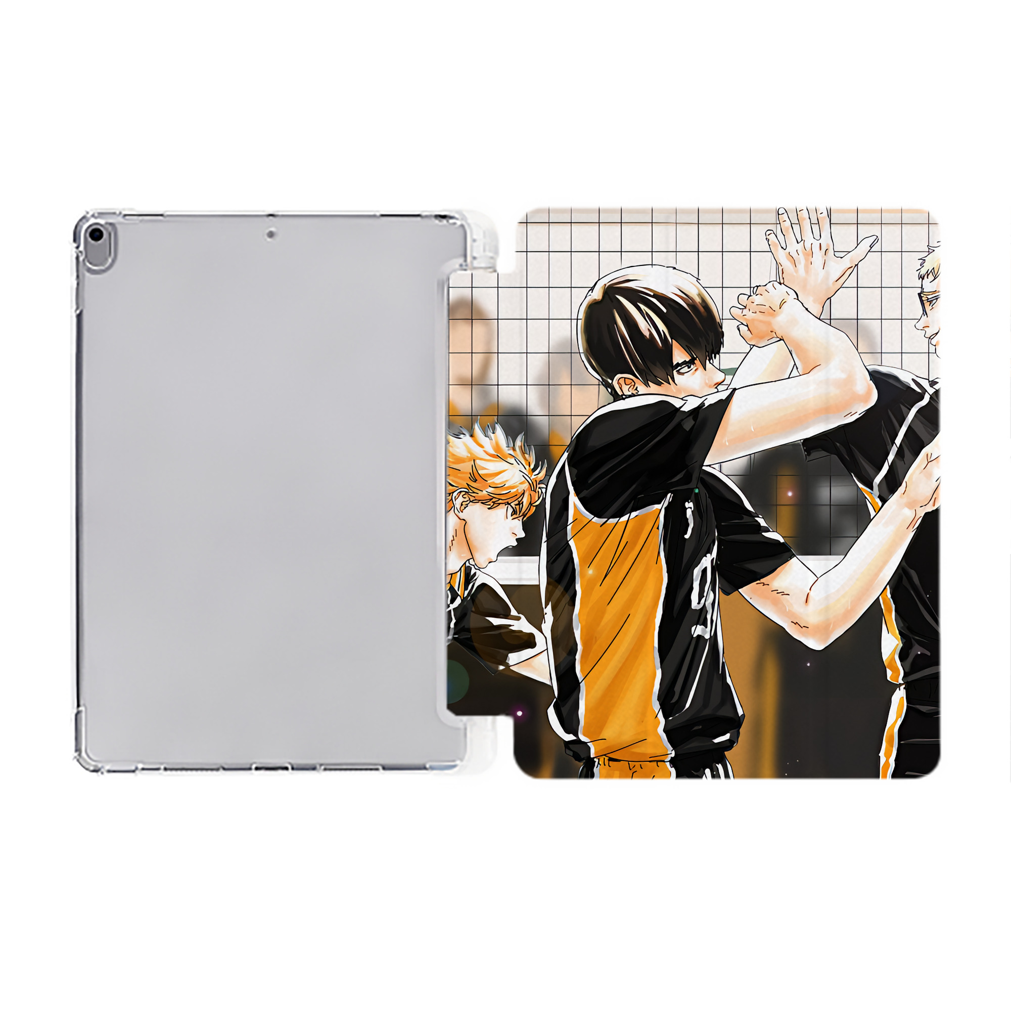 （画像用） ハイキュー!! Haikyu!! IPad ケース ペン収納付き 三つ折りスタンド PUレザー×シリコン 対応機種9.5/10.5/10.9インチ